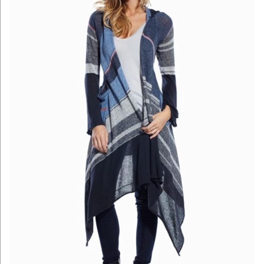 NWT Elan Hooded Open Front, draped wrap sweater